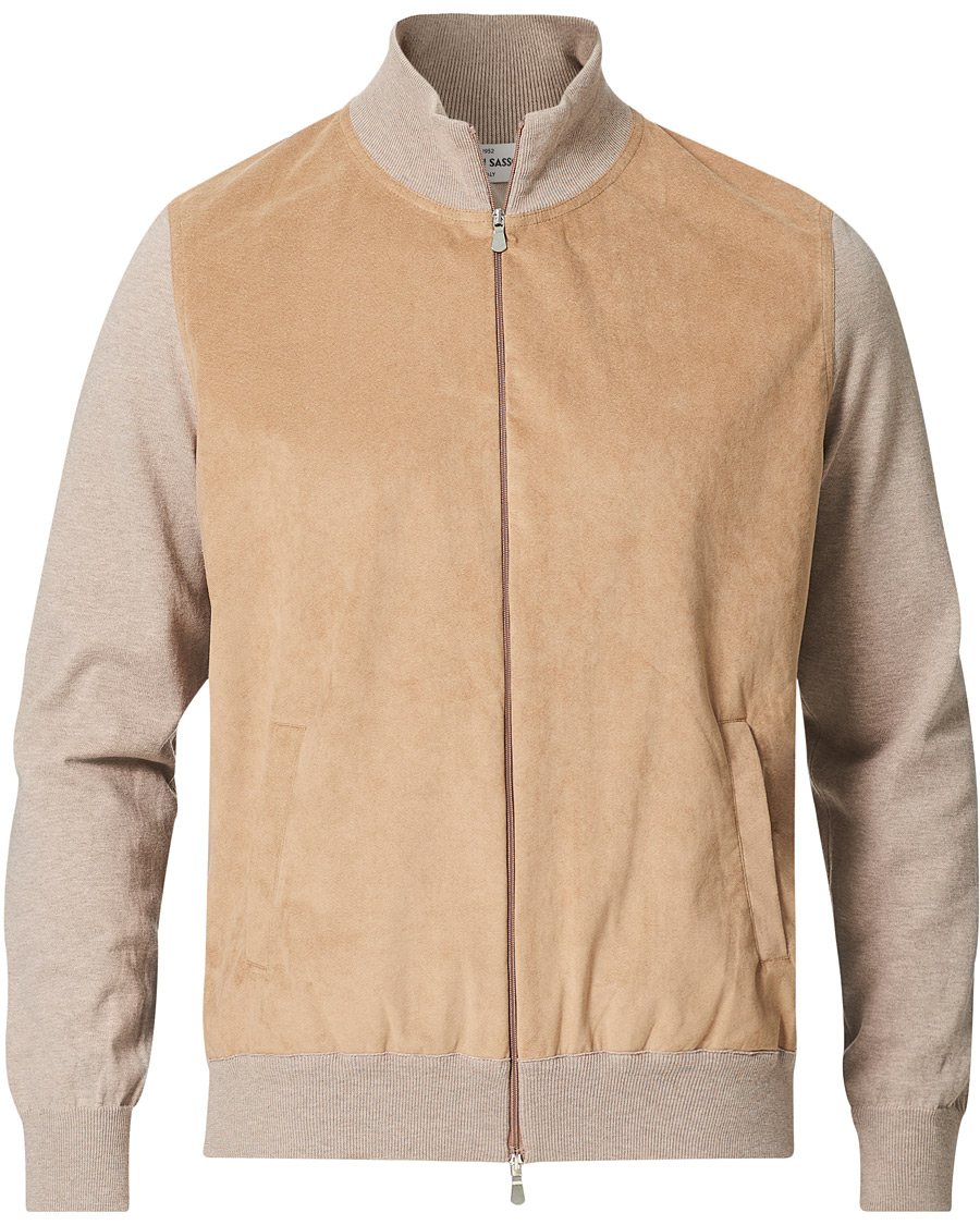 Herren | Pullover | Gran Sasso | Knitted Cotton/Alcantara Full Zip Cream