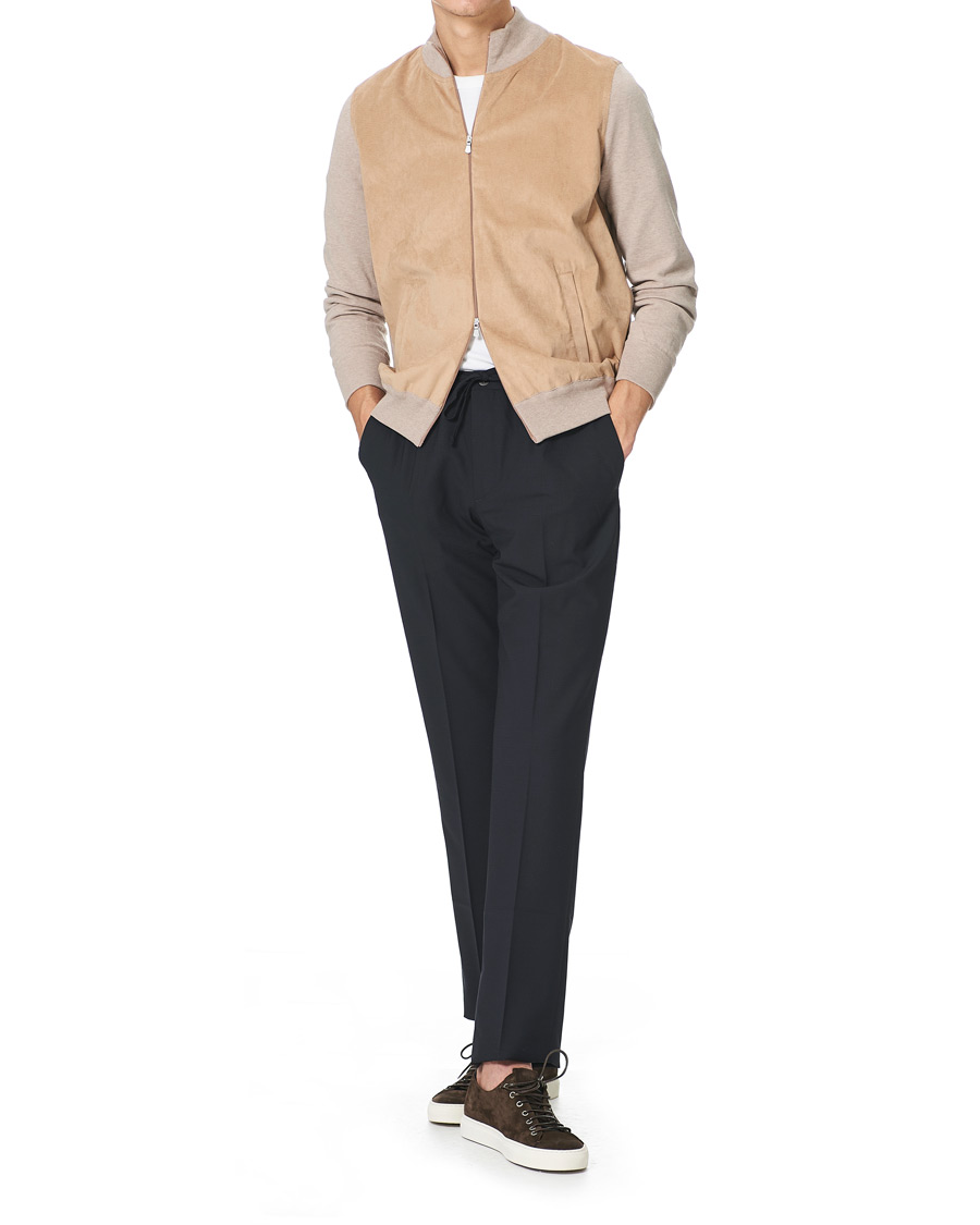 Herren | Pullover | Gran Sasso | Knitted Cotton/Alcantara Full Zip Cream