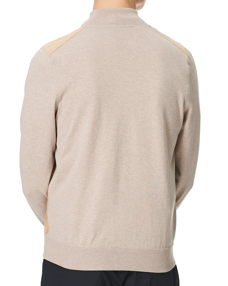 Herren | Pullover | Gran Sasso | Knitted Cotton/Alcantara Full Zip Cream