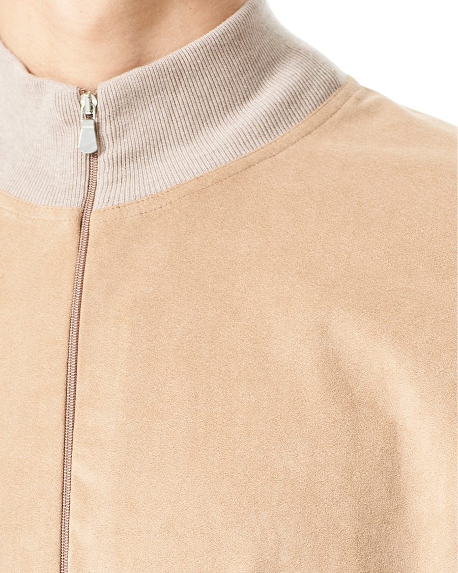 Herren | Pullover | Gran Sasso | Knitted Cotton/Alcantara Full Zip Cream