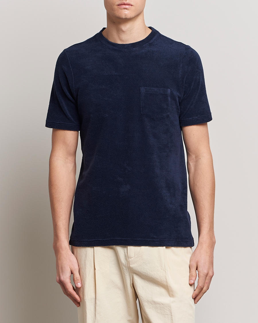 Herren | Terry | Gran Sasso | Cotton Terry Tee Navy