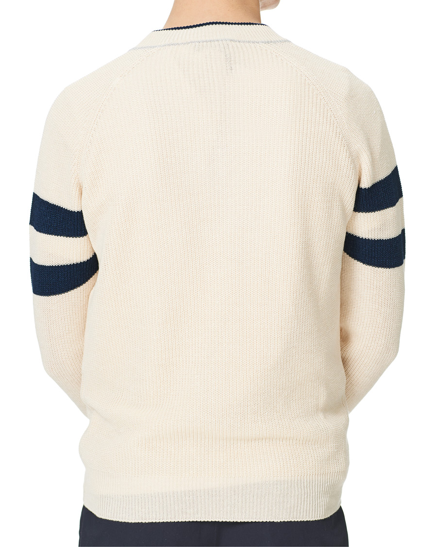 Herren | Pullover | Gran Sasso | Linen/Cotton Cricket V-Neck Sweater White