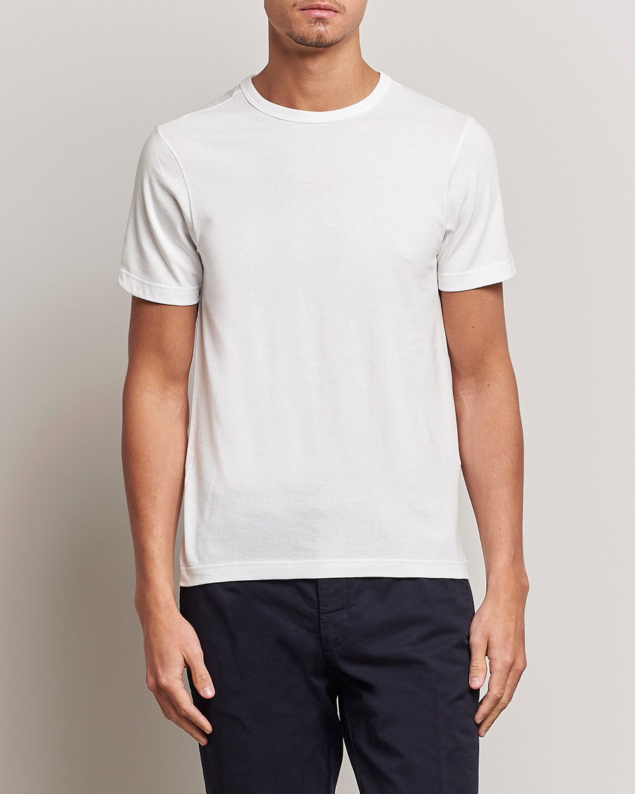 Herren | Weiße T-Shirts | Merz b. Schwanen | 1950s Classic Loopwheeled Tee White