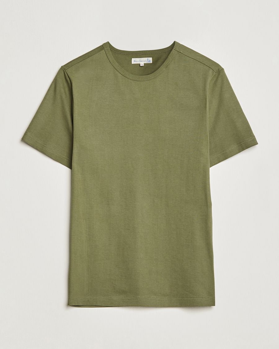 Herren | T-Shirts | Merz b. Schwanen | 1950s Classic Loopwheeled T-shirt Army