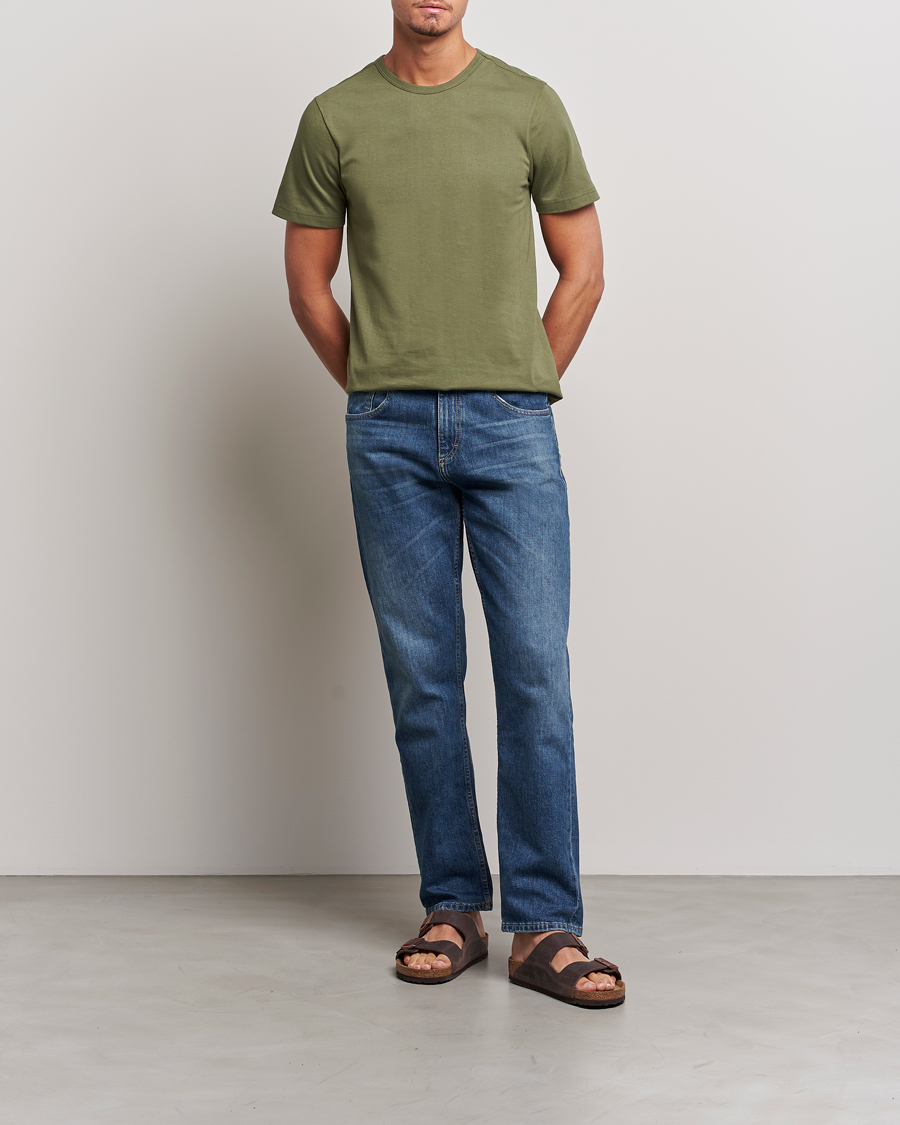 Herren | T-Shirts | Merz b. Schwanen | 1950s Classic Loopwheeled T-shirt Army