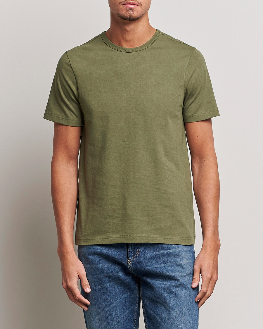 Herren | T-Shirts | Merz b. Schwanen | 1950s Classic Loopwheeled T-shirt Army
