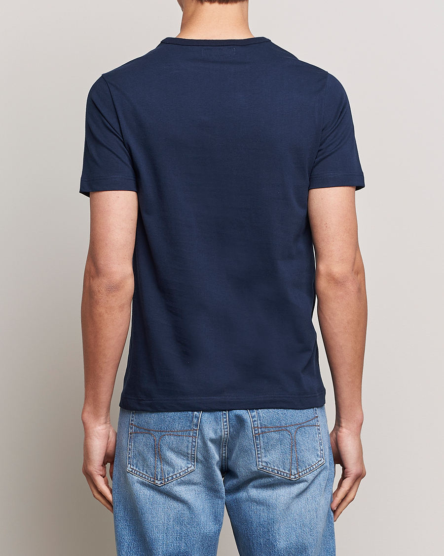 Herren | T-Shirts | Merz b. Schwanen | 1950s Classic Loopwheeled T-shirt Ink Blue