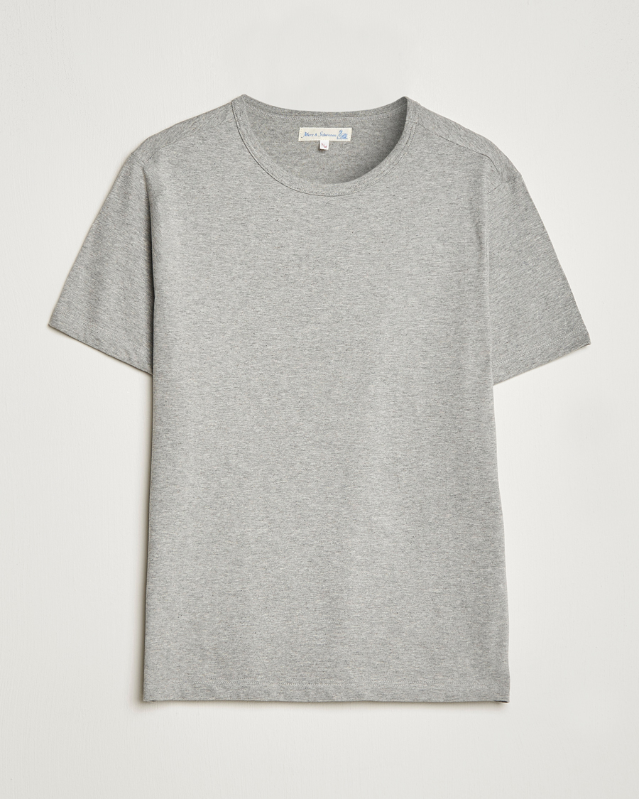 Herren | T-Shirts | Merz b. Schwanen | 1950s Classic Loopwheeled Tee Grey Mel