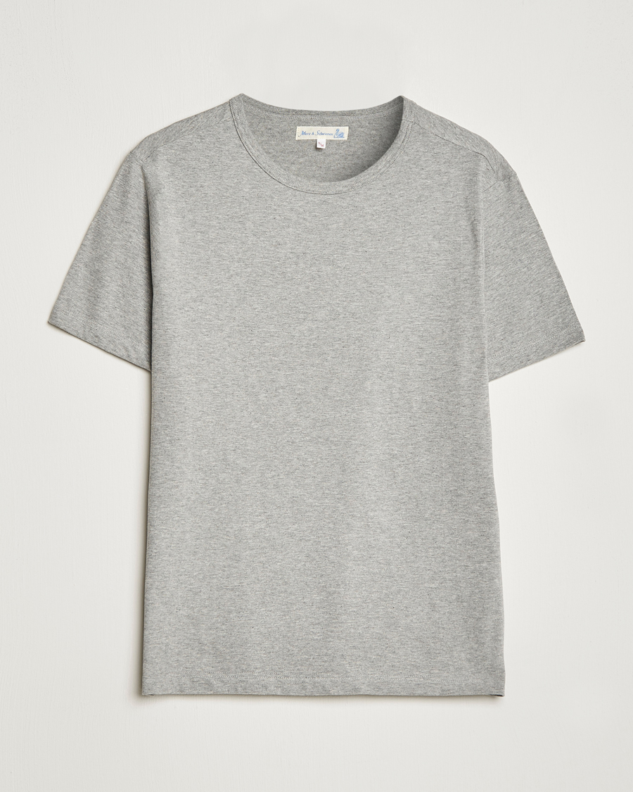 Herren | T-Shirts | Merz b. Schwanen | 1950s Classic Loopwheeled T-Shirt Grey Melange