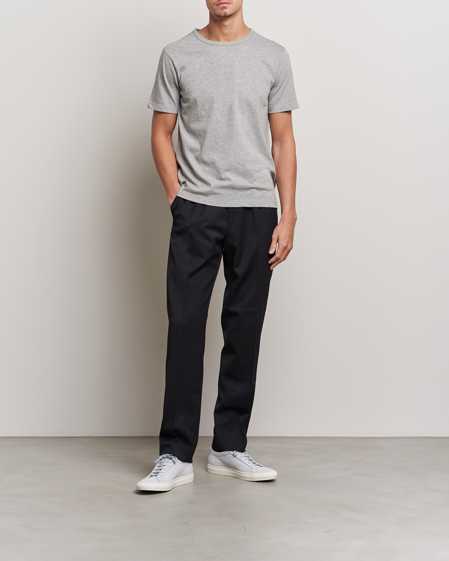 Herren | T-Shirts | Merz b. Schwanen | 1950s Classic Loopwheeled T-Shirt Grey Melange
