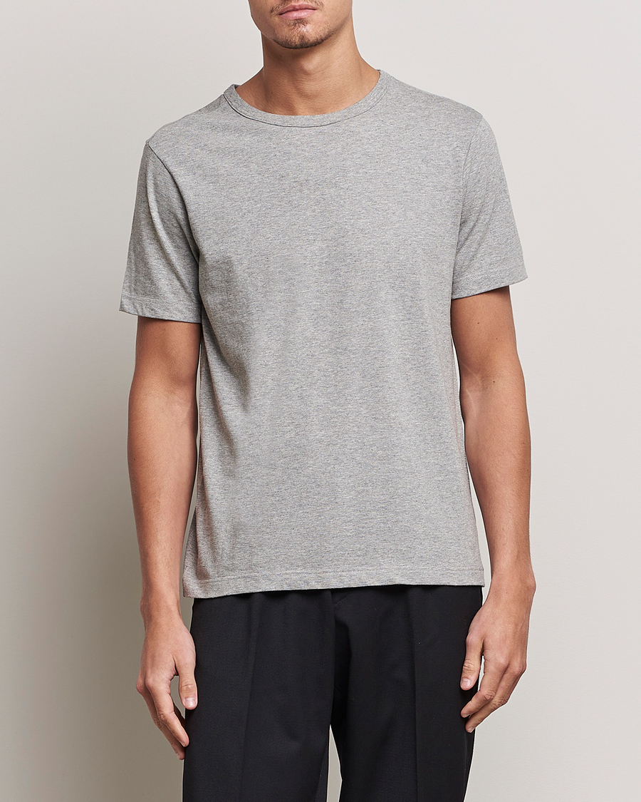 Herren | Kurzarm T-Shirt | Merz b. Schwanen | 1950s Classic Loopwheeled Tee Grey Mel