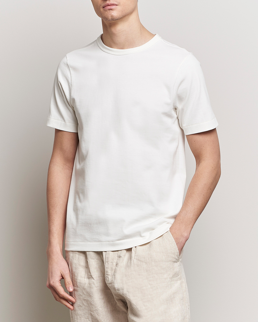 Herren | Neue Produktbilder | Merz b. Schwanen | Relaxed Loopwheeled Sturdy T-Shirt White