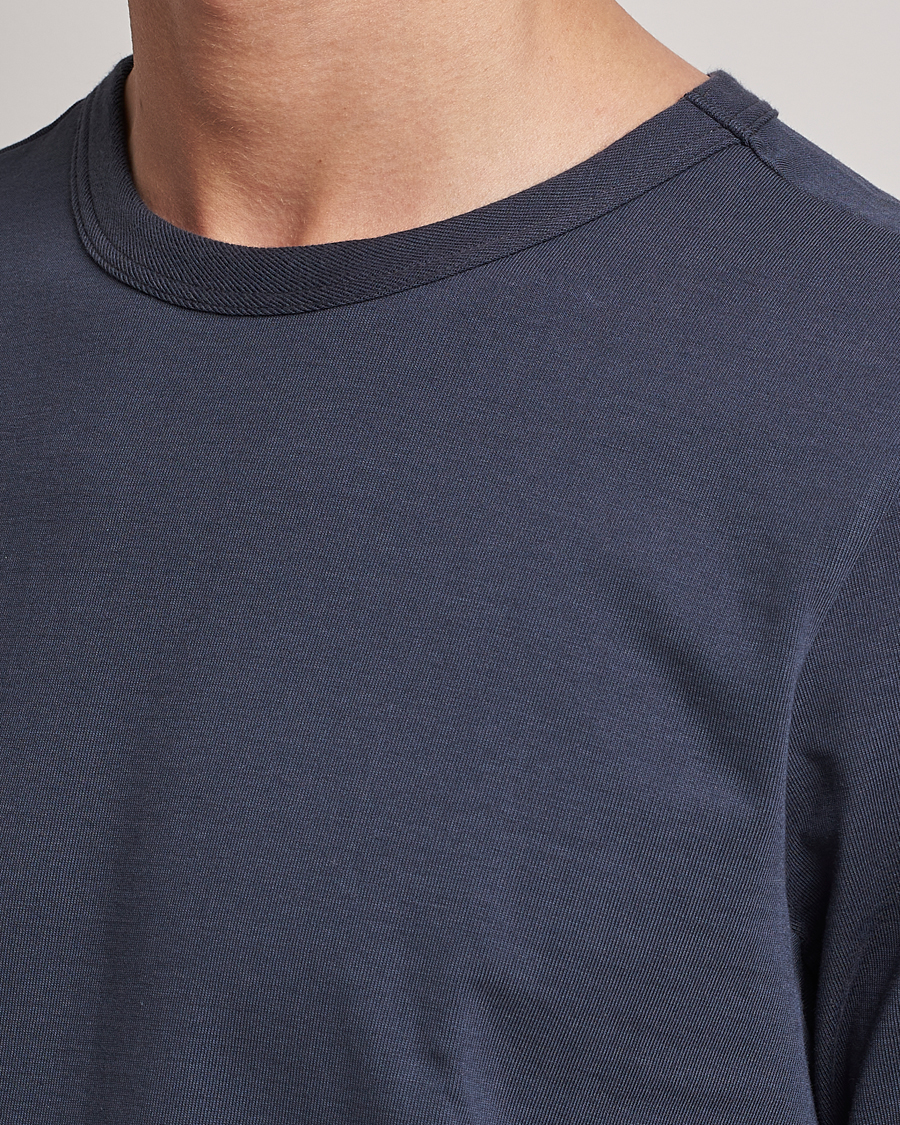 Herren | T-Shirts | Merz b. Schwanen | Relaxed Loopwheeled Sturdy Tee Navy