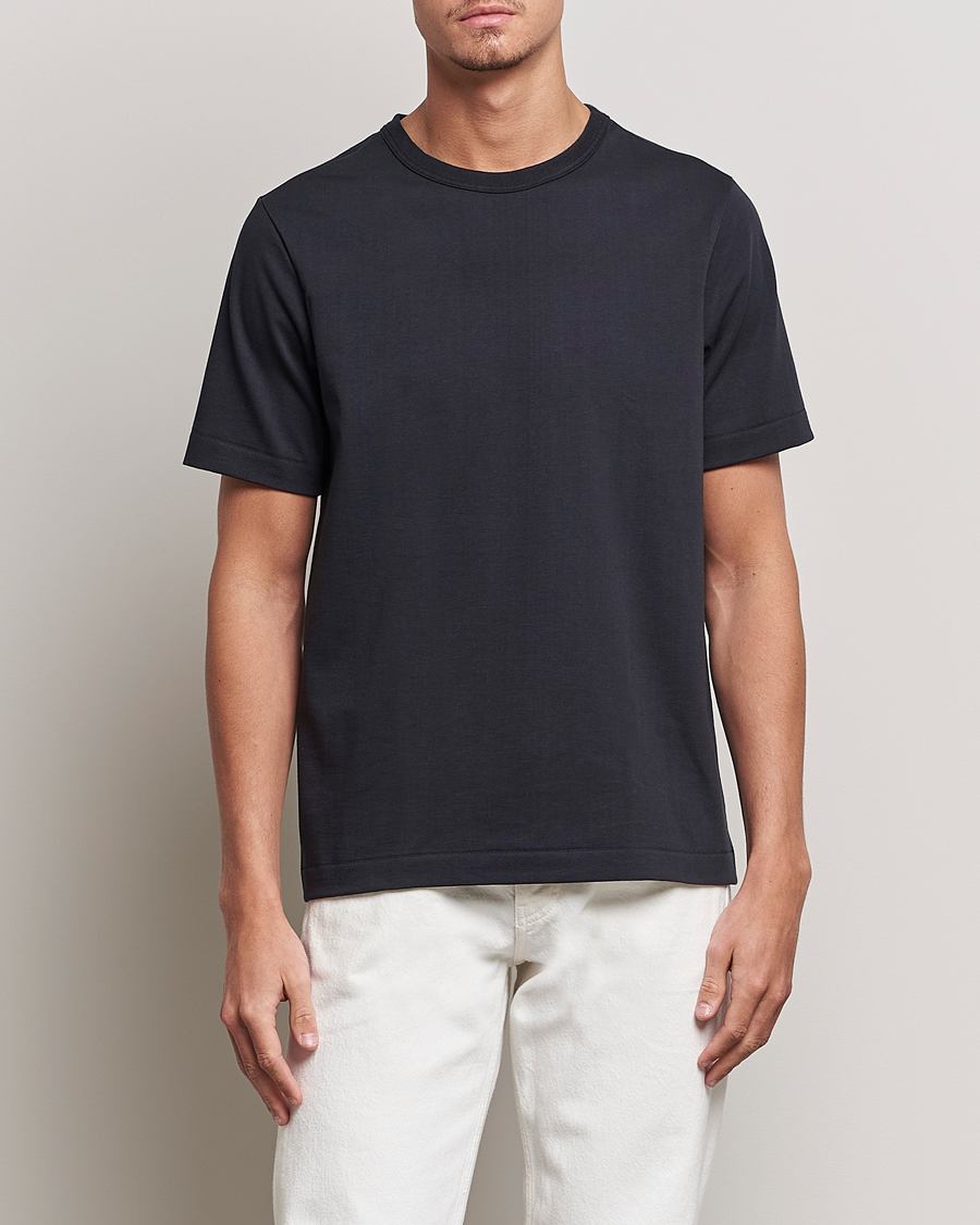 Herren | T-Shirts | Merz b. Schwanen | Relaxed Loopwheeled Sturdy T-Shirt Charcoal