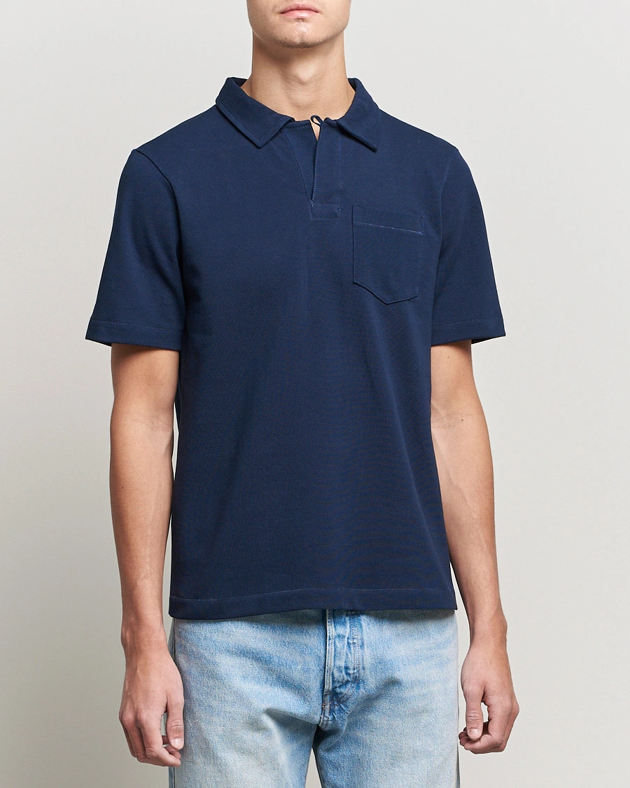 Herren | Poloshirt | Merz b. Schwanen | Organic Cotton Washed Polo Ink Blue