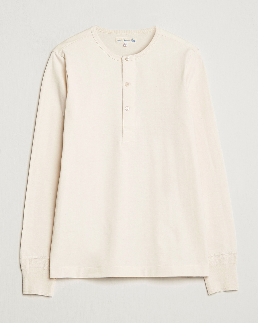 Herren | Pullover | Merz b. Schwanen | Classic Organic Cotton Henley Sweater Nature