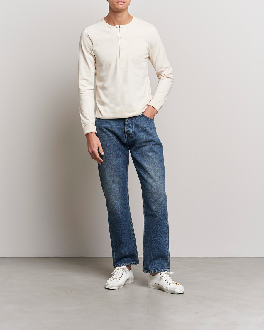Herren | Pullover | Merz b. Schwanen | Classic Organic Cotton Henley Sweater Nature