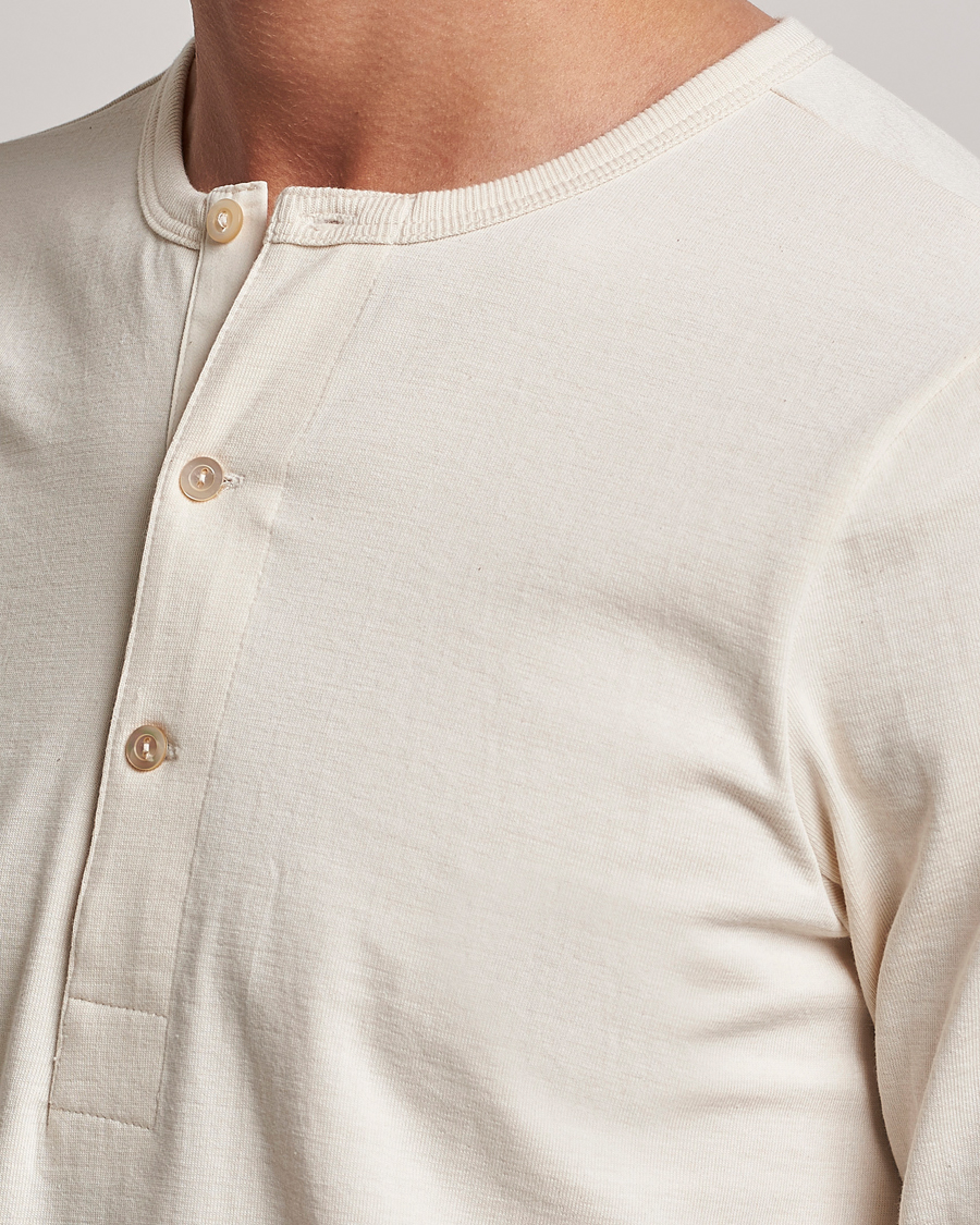 Herren | Pullover | Merz b. Schwanen | Classic Organic Cotton Henley Sweater Nature