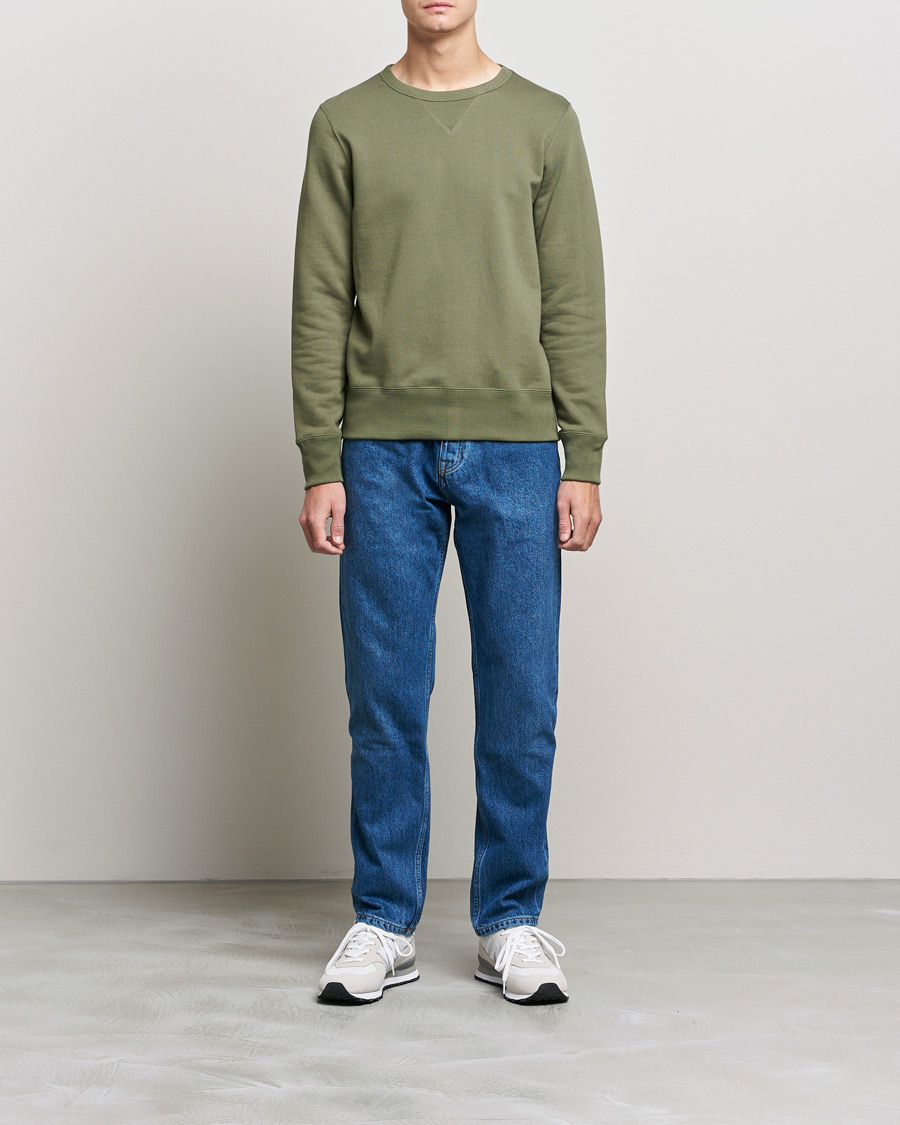 Herren | Pullover | Merz b. Schwanen | Organic Cotton Crew Neck Sweat Army