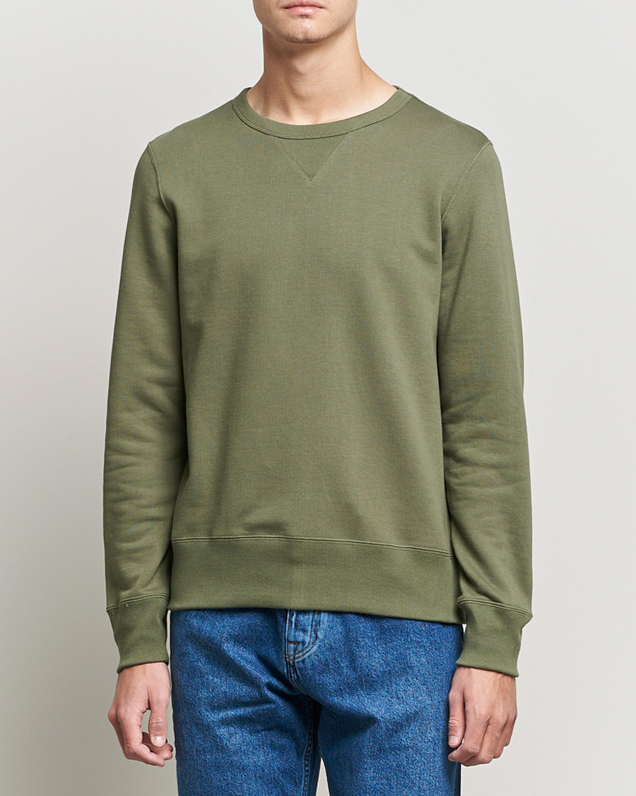 Herren | Stilsegment Casual Classics | Merz b. Schwanen | Organic Cotton Crew Neck Sweat Army