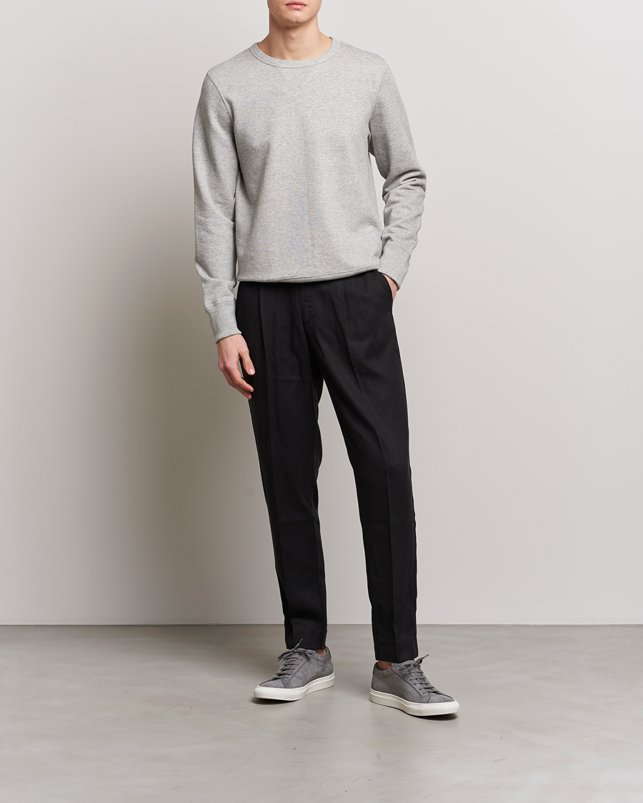 Herren | Pullover | Merz b. Schwanen | Organic Cotton Crew Neck Sweat Grey Mel