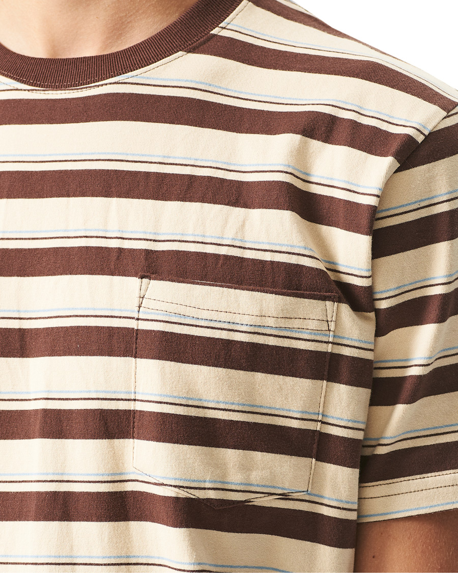 Herren | T-Shirts | BEAMS PLUS | Striped Pocket Tee Beige