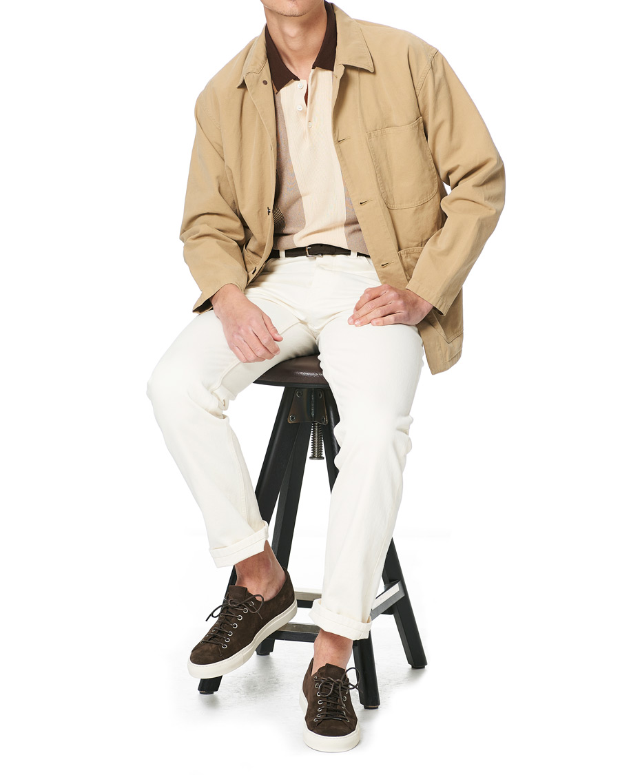Herren | Poloshirts | BEAMS PLUS | Striped Knited Polo Brown