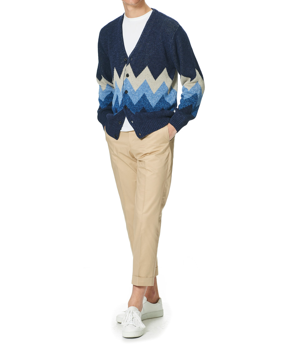 Herren | Pullover | BEAMS PLUS | Jacquard Cardigan Indigo Blue