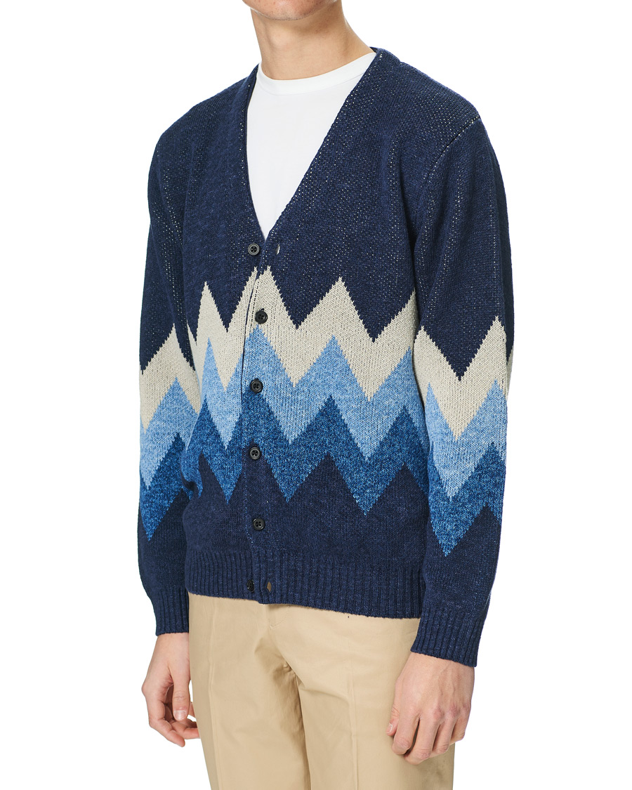 Herren | Pullover | BEAMS PLUS | Jacquard Cardigan Indigo Blue