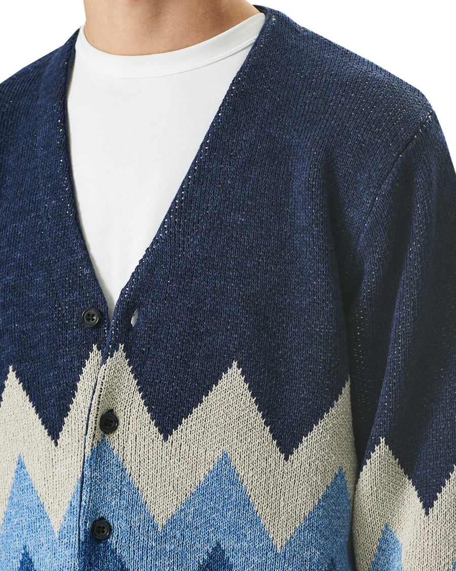 Herren | Pullover | BEAMS PLUS | Jacquard Cardigan Indigo Blue