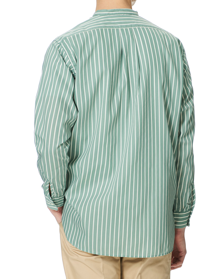 Herren | Hemden | BEAMS PLUS | Band Collar Striped Shirt Green/White