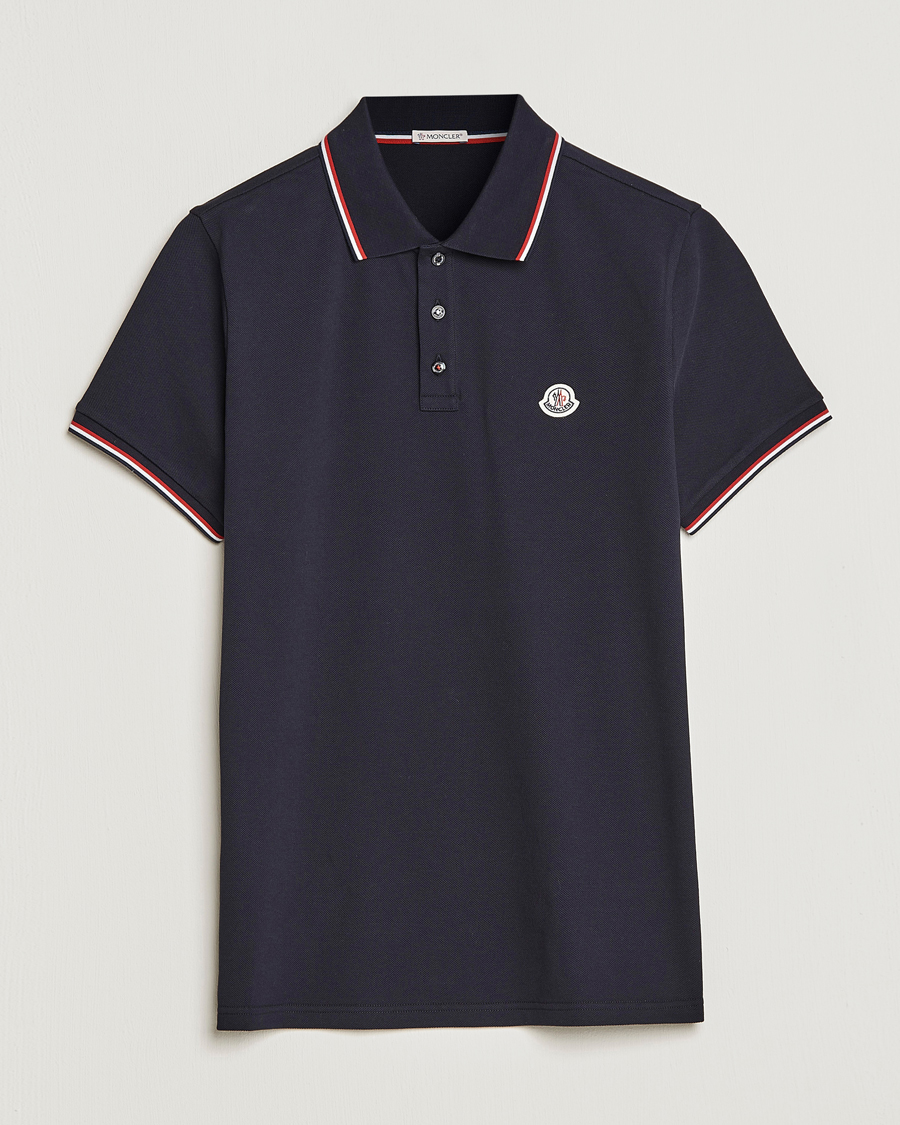 Herren | Poloshirts | Moncler | Contrast Rib Polo Navy