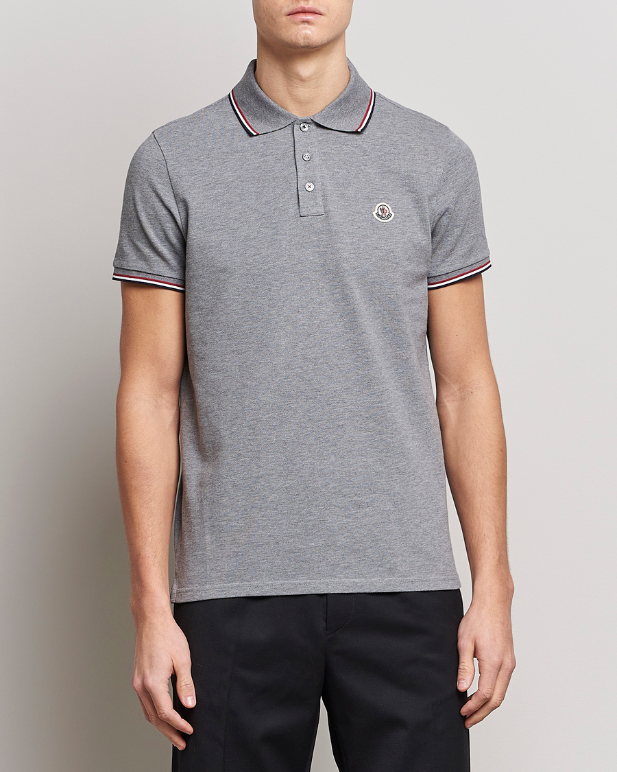 Herren | | Moncler | Contrast Rib Polo Heather Grey
