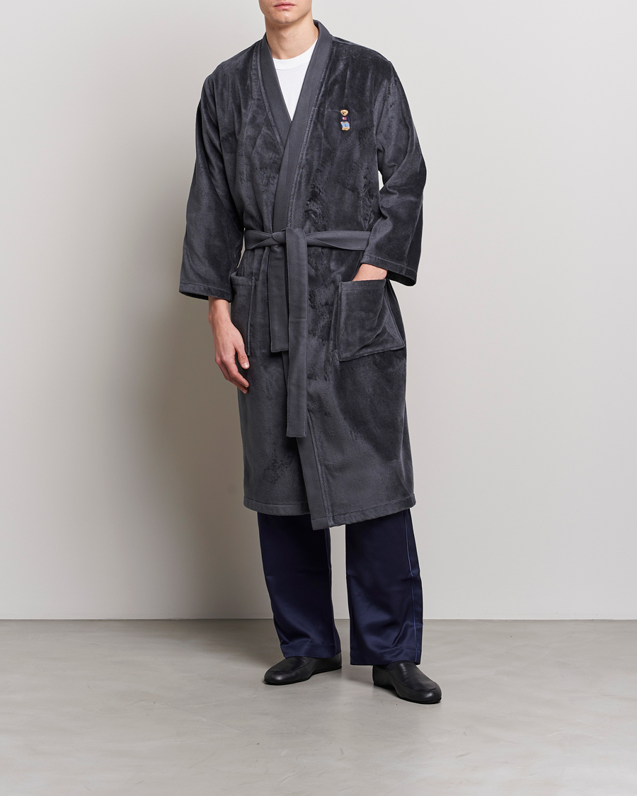 Herren | Schlafanzüge & Bademäntel | Ralph Lauren Home | Flag Sweater Bear Bathrobe Charcoal