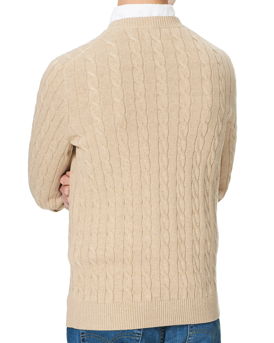Herren | Pullover | GANT | Cotton Cable Crew Neck Pullover Sand Melange