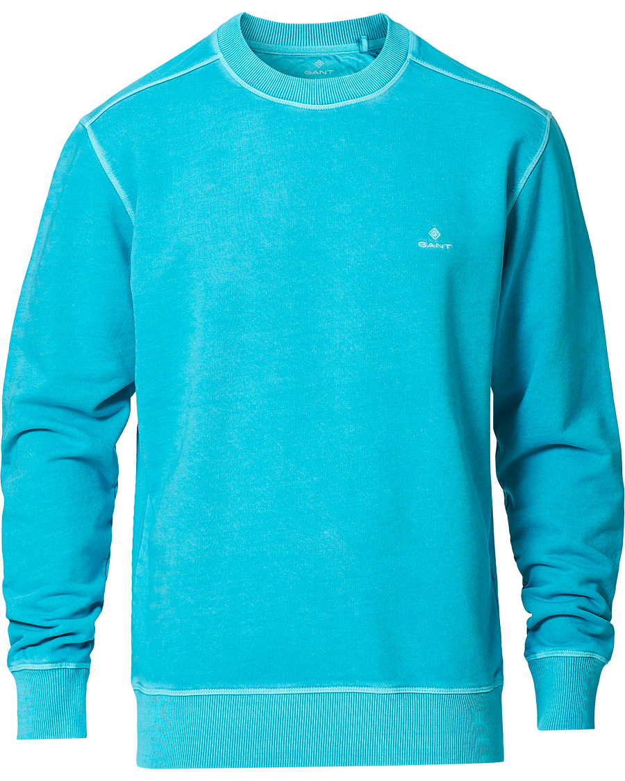 Herren | Pullover | GANT | Sunbleached Crew Neck Sweatshirts Aqua Green