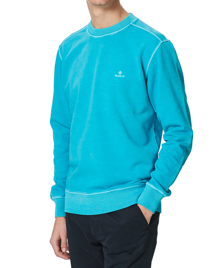 Herren | Pullover | GANT | Sunbleached Crew Neck Sweatshirts Aqua Green