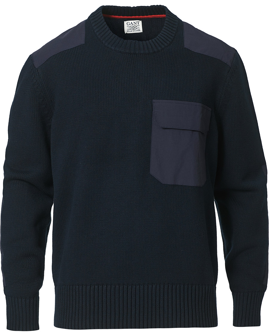 Herren | Pullover | GANT | Rough Weather Crew Neck Sweater Evening Blue