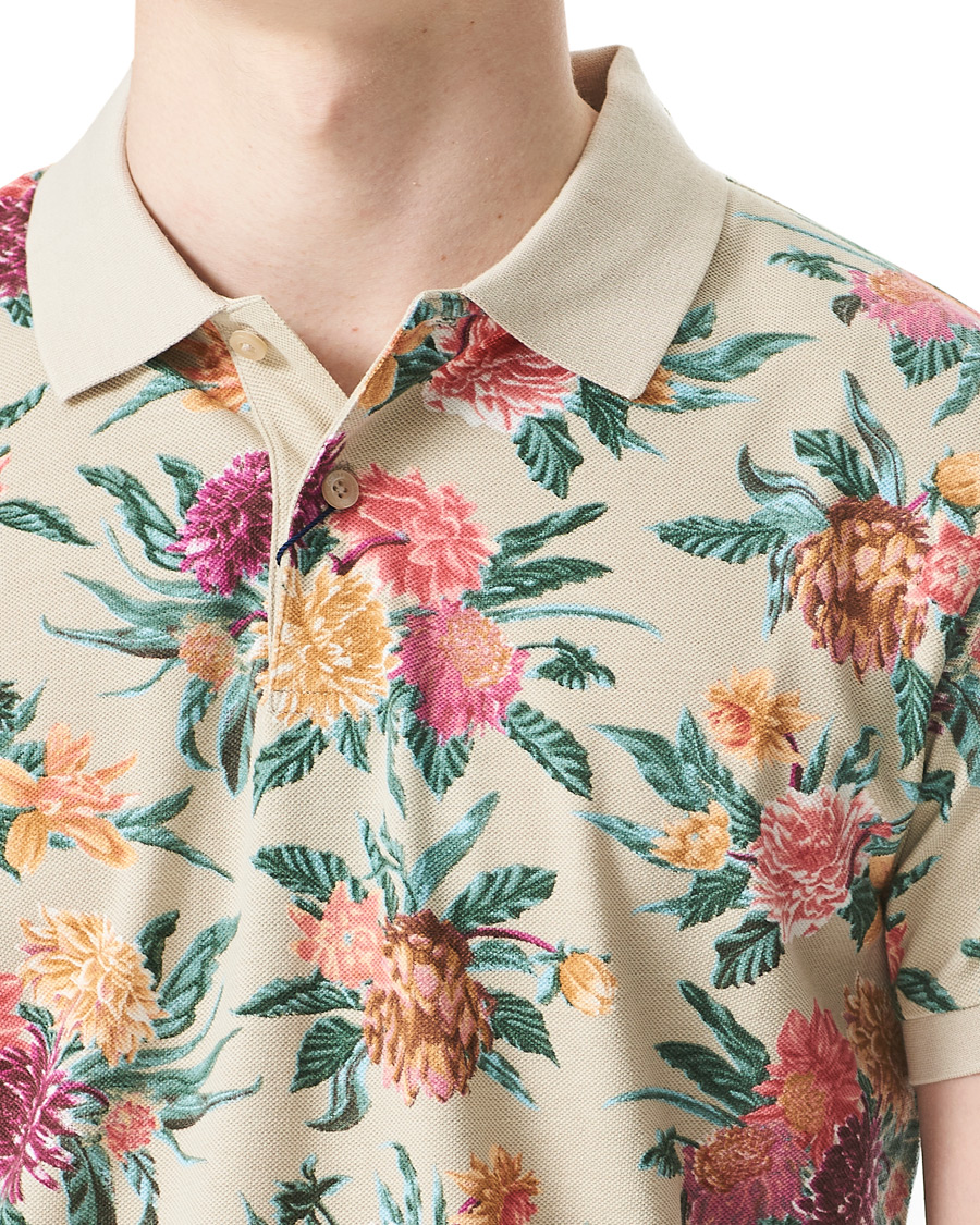 Herren | Poloshirts | GANT | Dalia Printed Flower Polo Plaza Taupe
