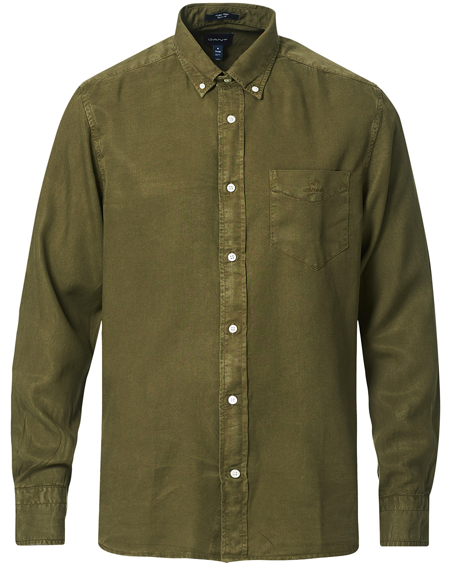 Herren | Hemden | GANT | Regular Garment Dyed Lyocell Shirt Racing Green