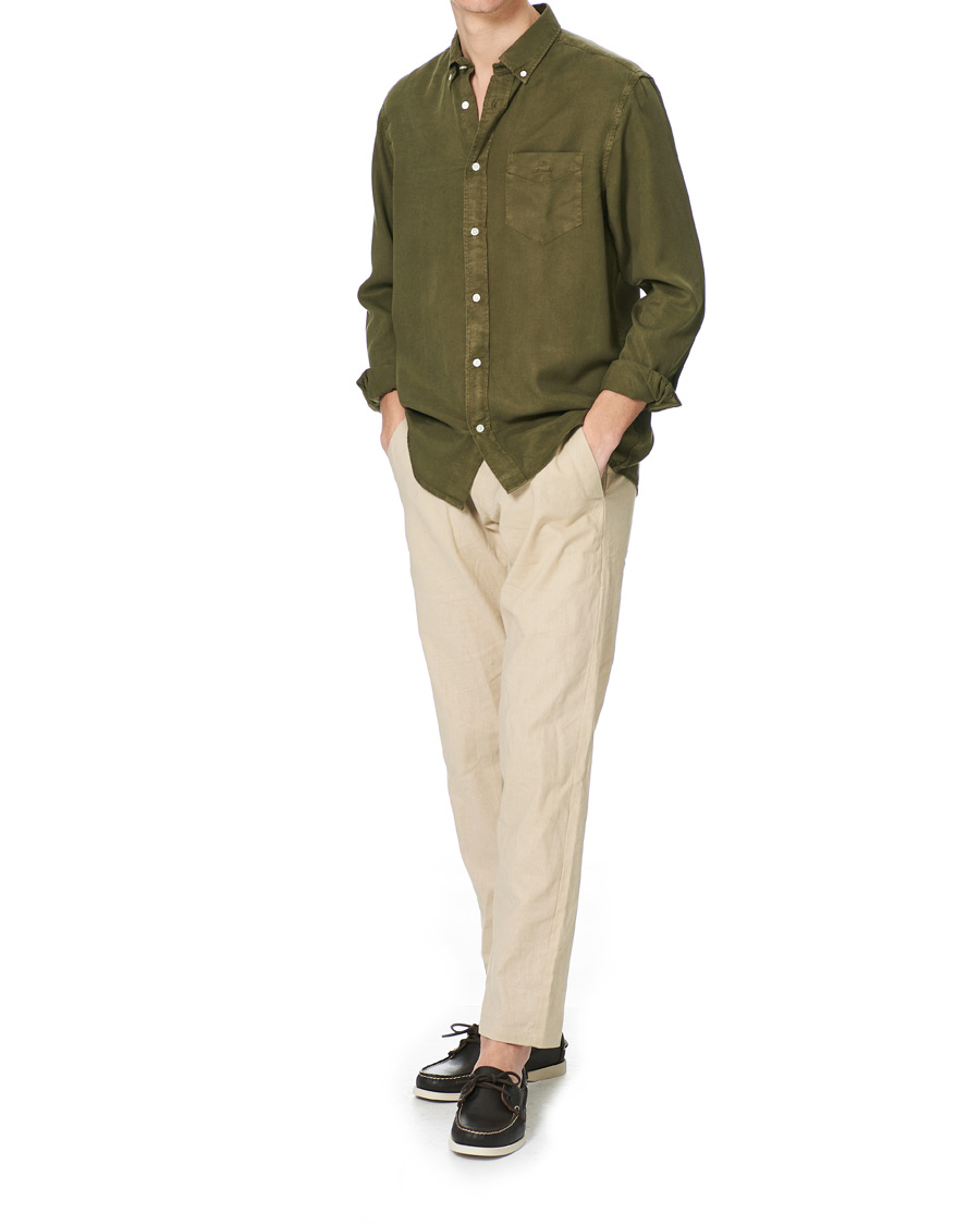Herren | Hemden | GANT | Regular Garment Dyed Lyocell Shirt Racing Green