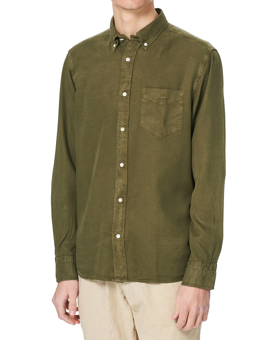 Herren | Hemden | GANT | Regular Garment Dyed Lyocell Shirt Racing Green