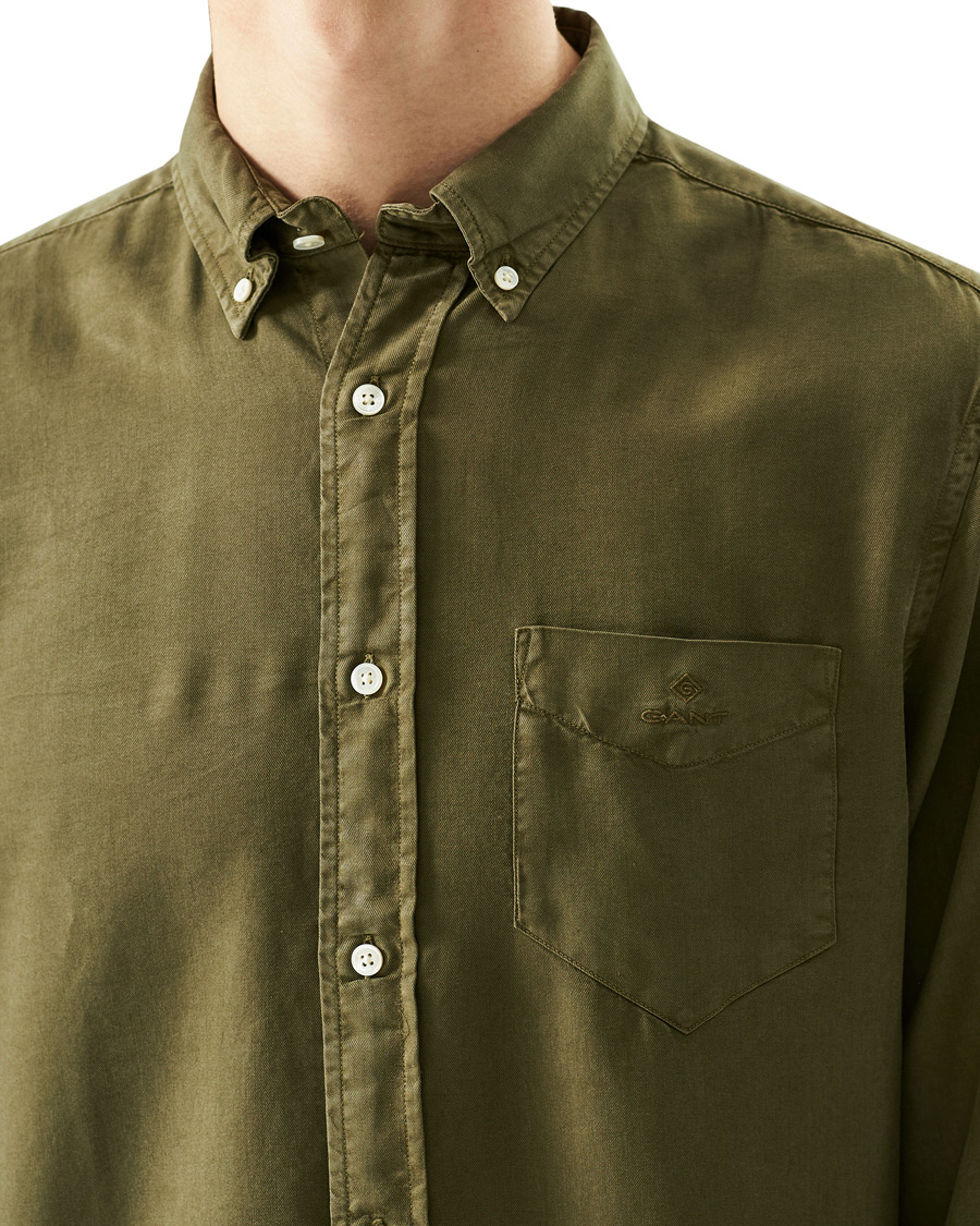 Herren | Hemden | GANT | Regular Garment Dyed Lyocell Shirt Racing Green