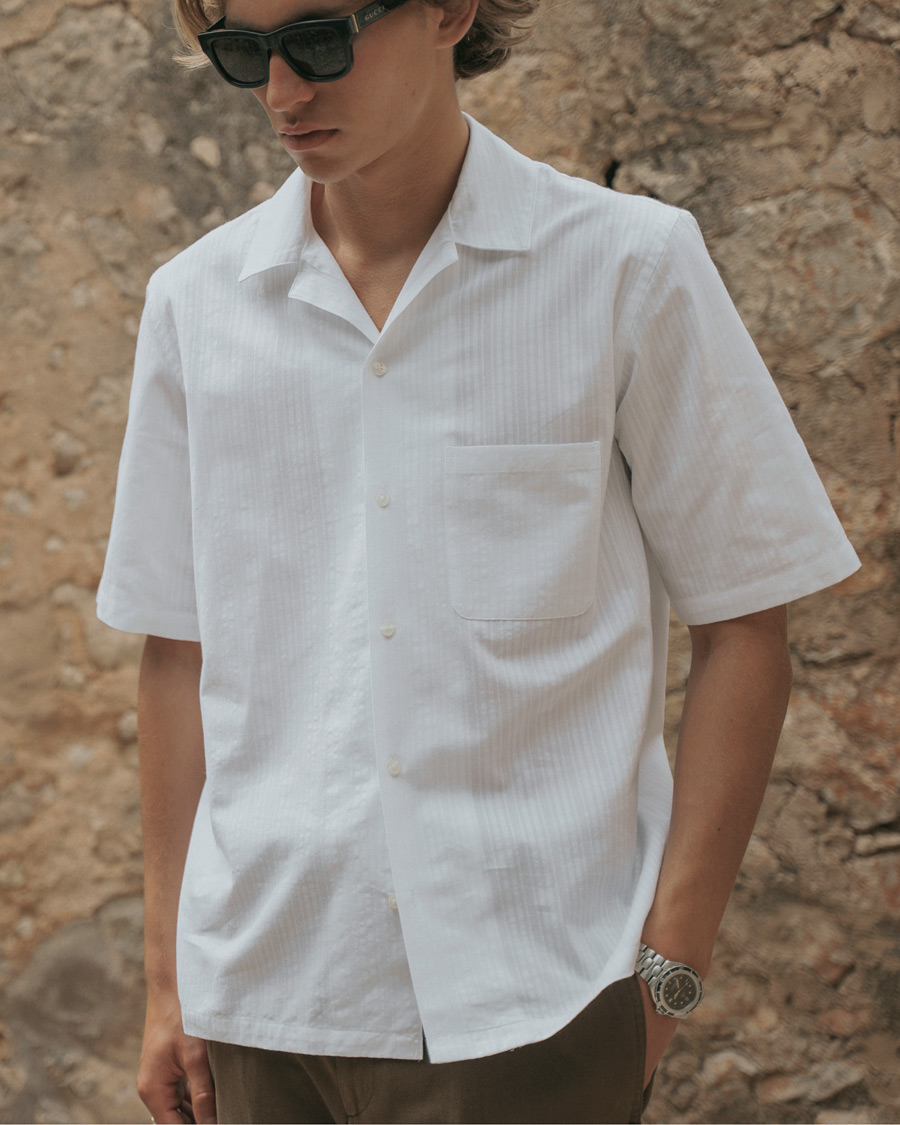 Herren | Hemden | Samsøe Samsøe | Samsøe & Samsøe Oscar Seersucker Short Sleeve Shirt White