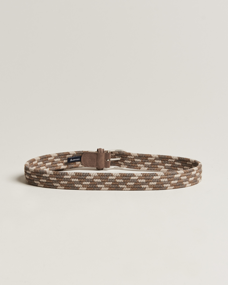 Herren | Geflochtene Gürtel | Anderson's | Braided Wool Belt Multi Natural
