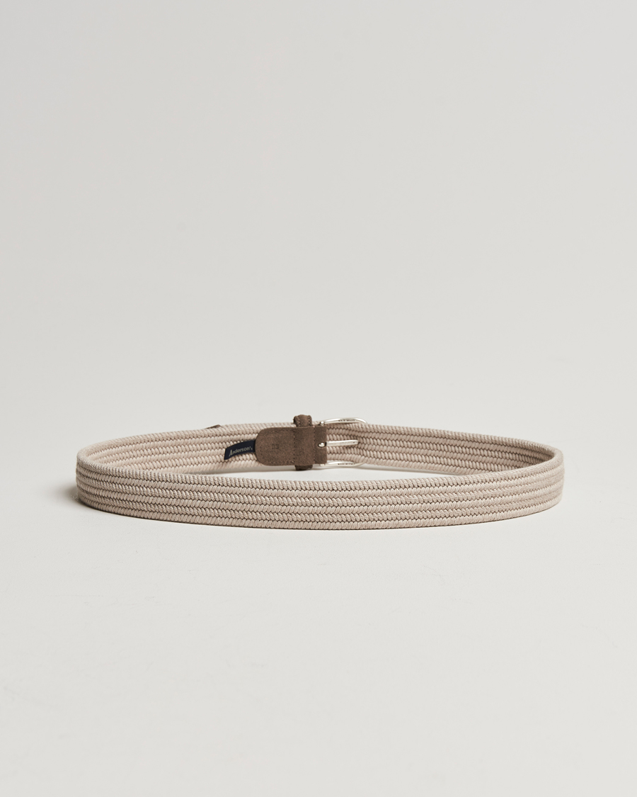 Herren | Accessoires | Anderson's | Braided Wool Belt Beige