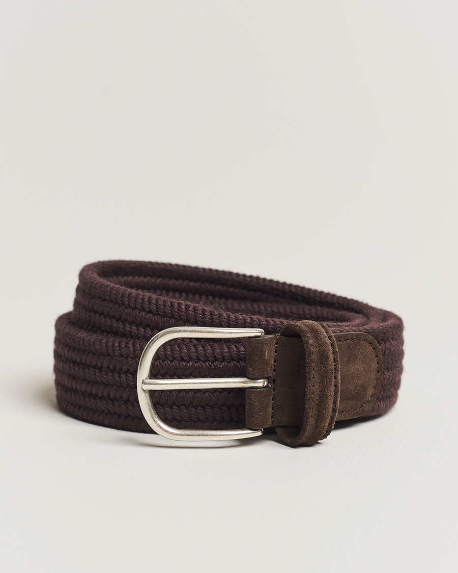 Herren |  | Anderson's | Braided Wool Belt Brown