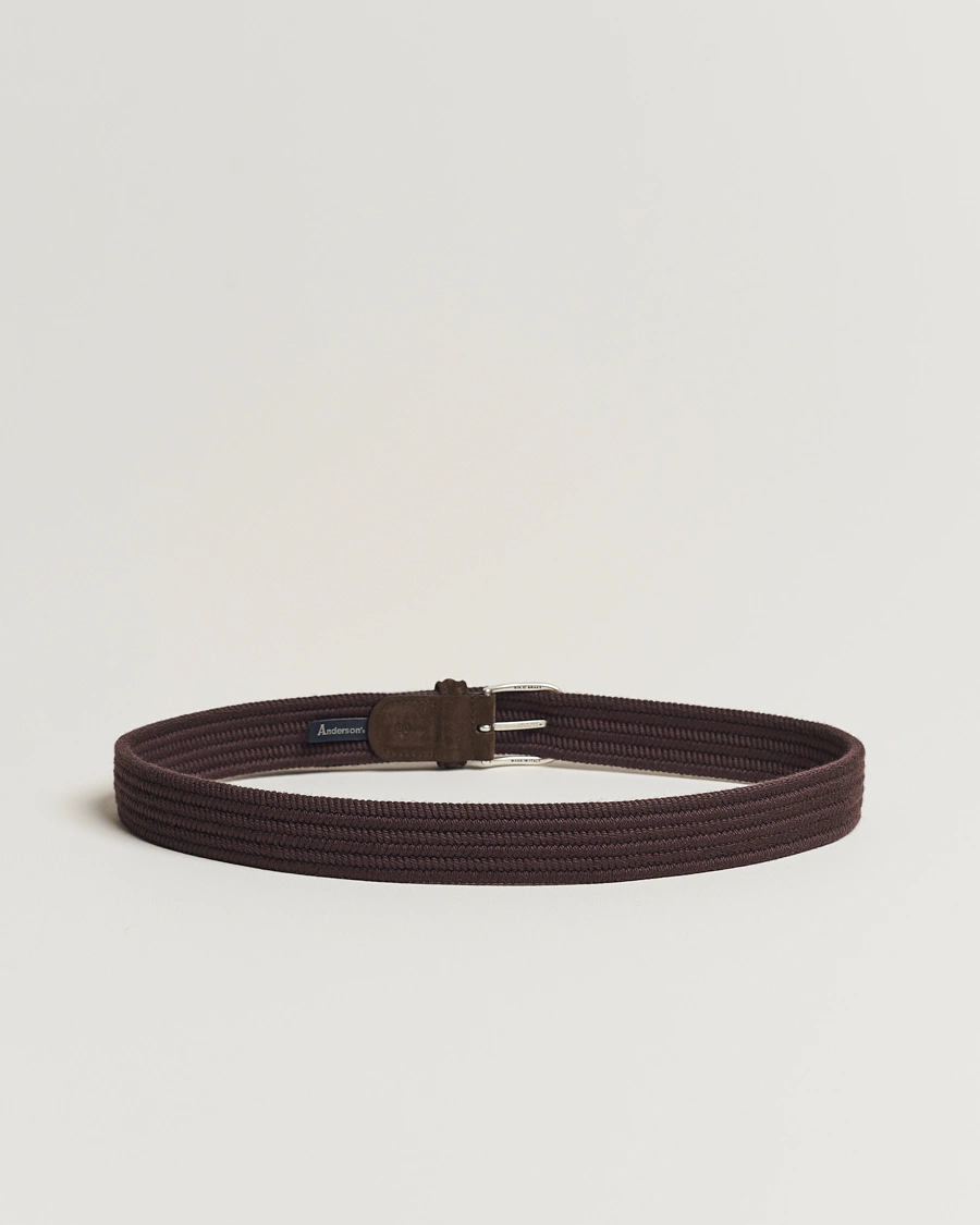 Herren | Anderson's | Anderson's | Braided Wool Belt Brown
