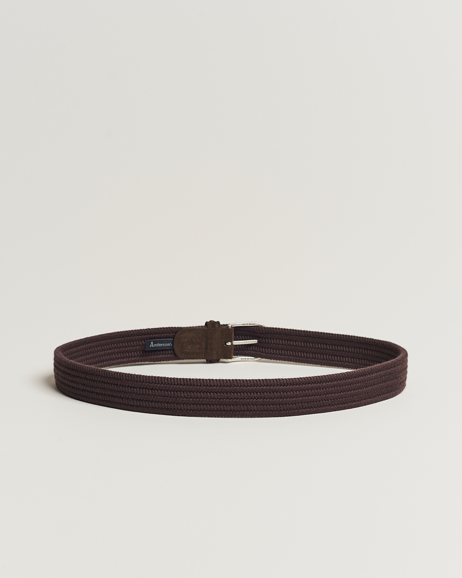 Herren | Geflochtene Gürtel | Anderson's | Braided Wool Belt Brown