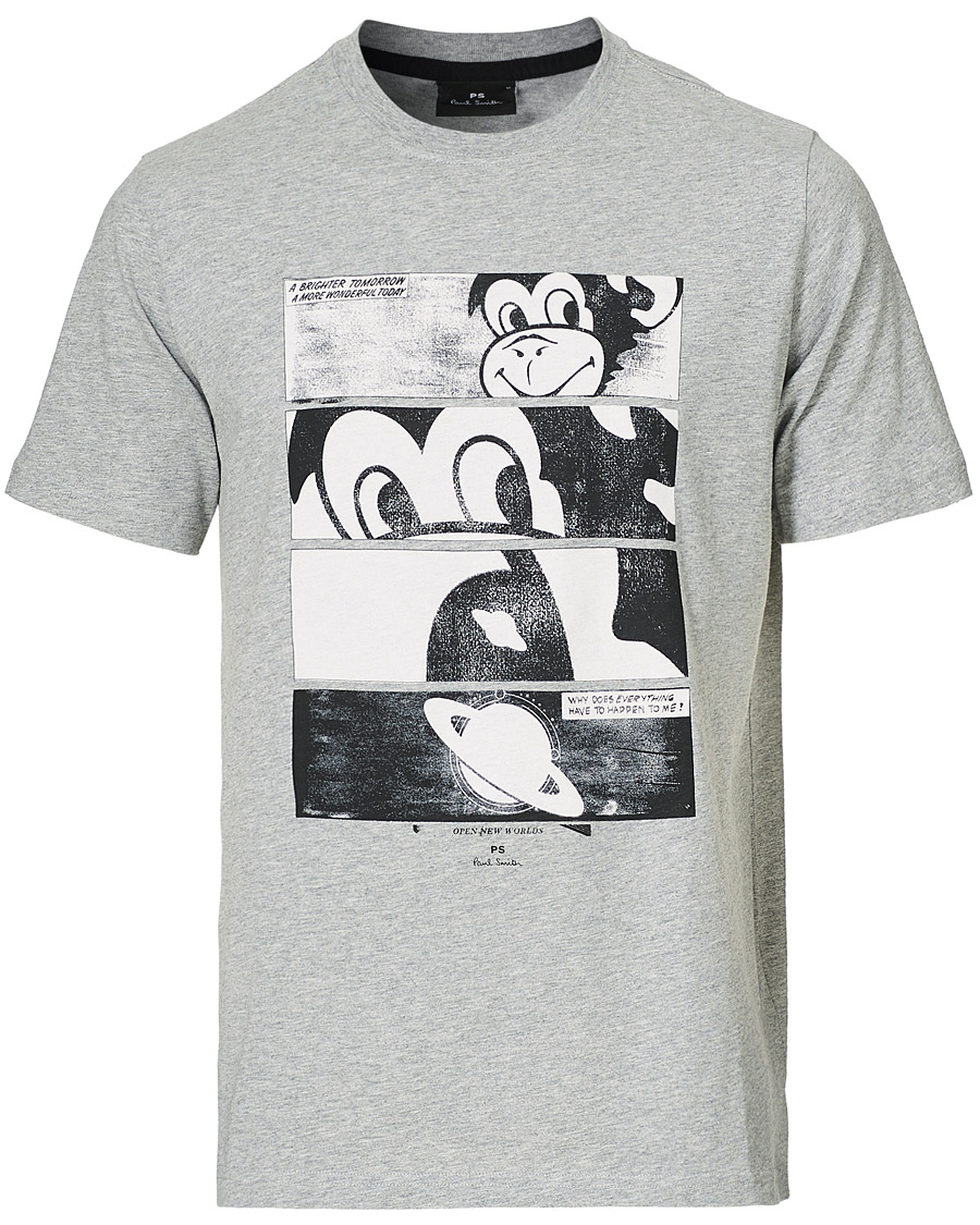 Herren | T-Shirts | PS Paul Smith | Monkey Regular Fit T-Shirt Grey
